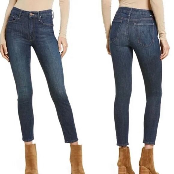 Mother “The Looker Crop”On The Edge Dark Wash Denim Jeans Size 30 NWT
